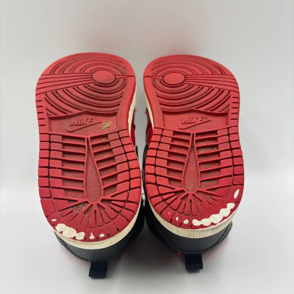 Nike Air Jordan 1 Mid‎ Bred Kids Red Black Sneakers 640734-660